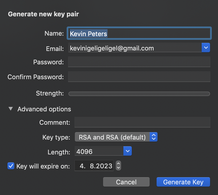 gpg suite how to get a public key